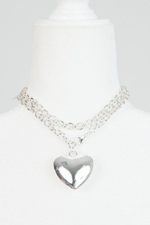 Puffy Heart Necklace, Silver - 4K7A3941.jpg