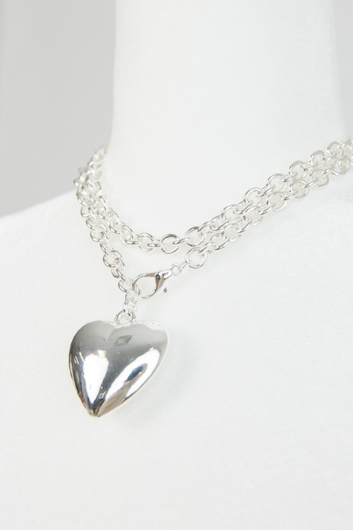 Puffy Heart Necklace, Silver - 4K7A3946.jpg