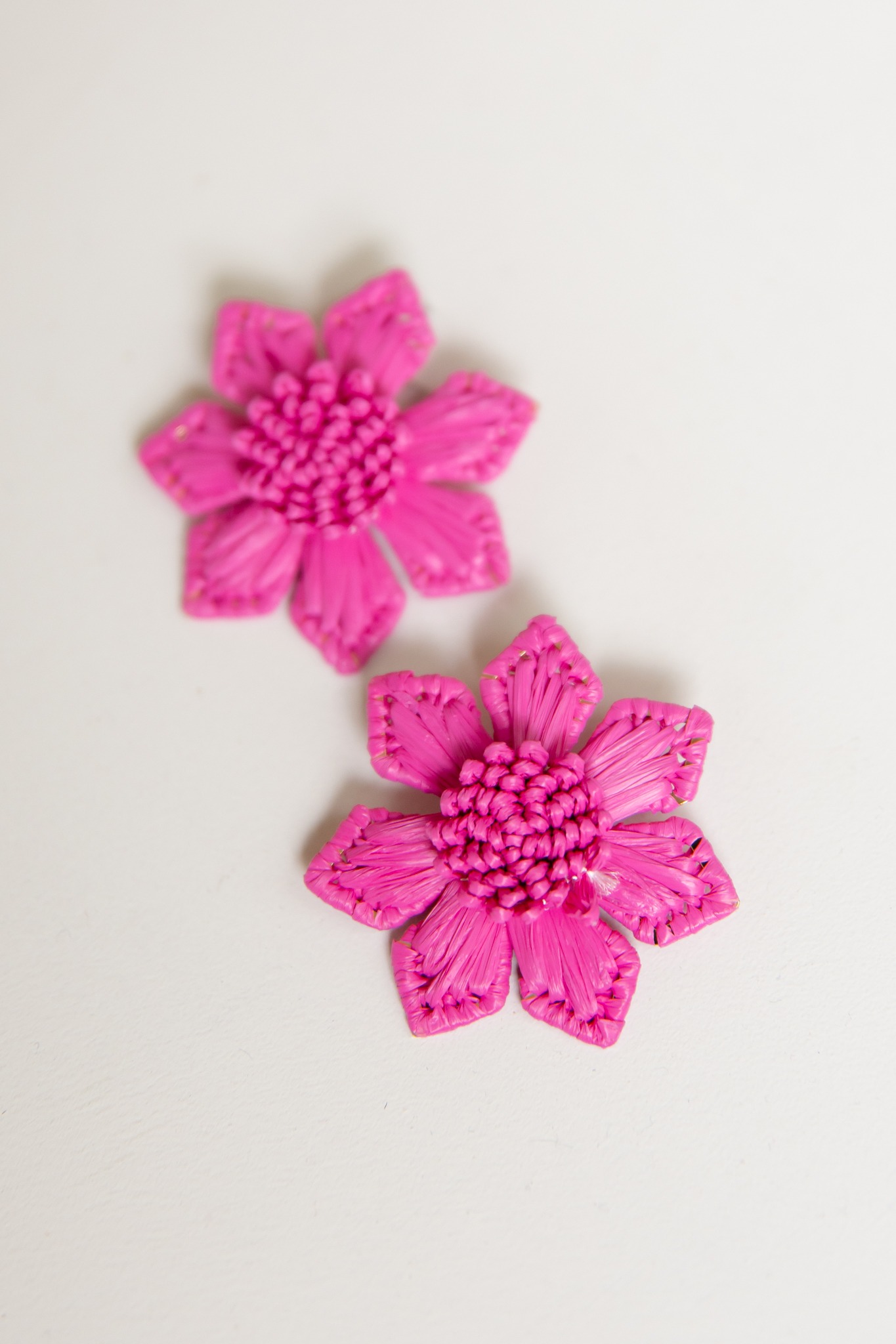 Raffia Flower Earring, Fuchsia - 4K7A3948.jpg