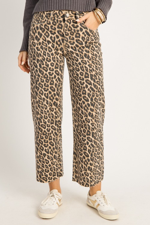 Crop Wide Leg Jean, Animal