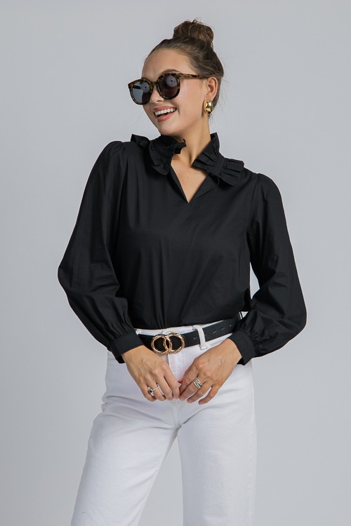 Ruffle Collar Top, Black - 4K7A4198.jpg