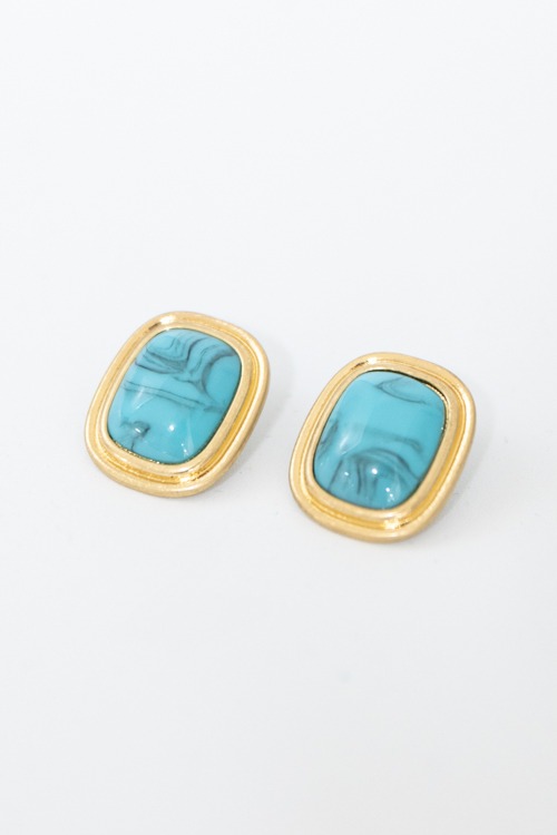 Stone Square Studs, Turquoise - 4K7A4349.jpg