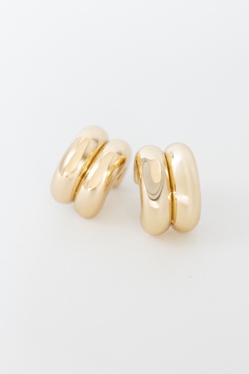Double Tube Hoops, Gold