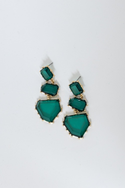 Gemstone Dangle Earring, Green