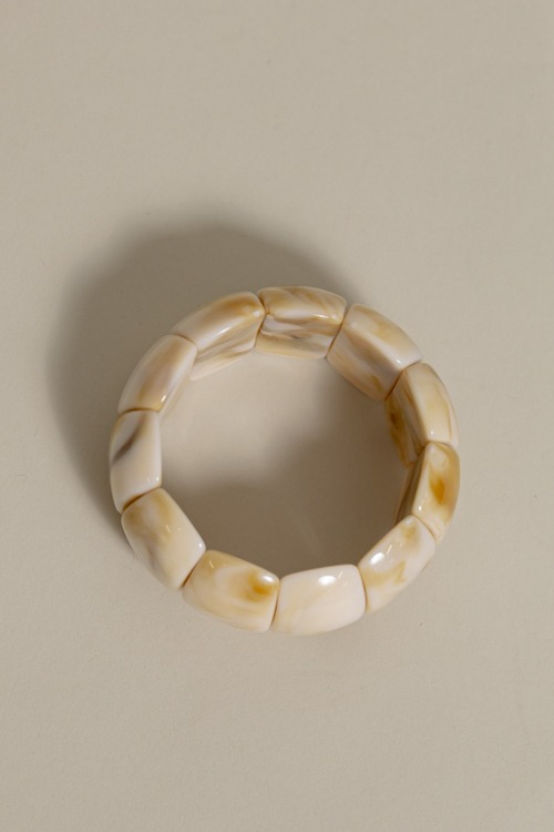 Acrylic Stretch Bracelet, Ivory