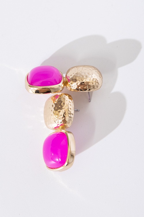 Bold Gemstone Earring, Fuchsia - 4K7A4404.jpg