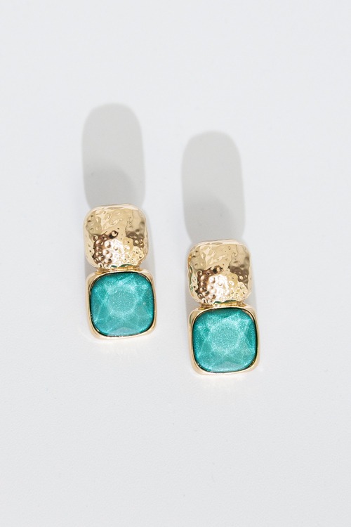 Gemma Stone Earring, Light Green