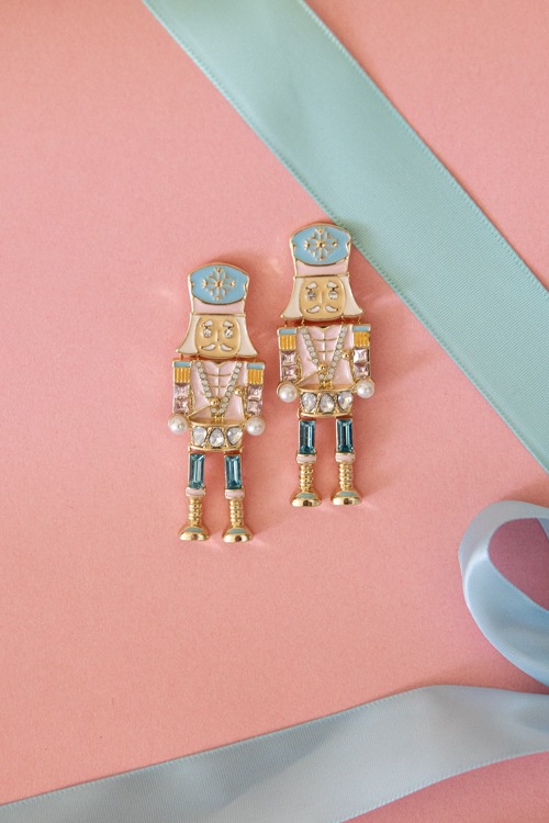 Preppy Nutcracker Earring, Blue