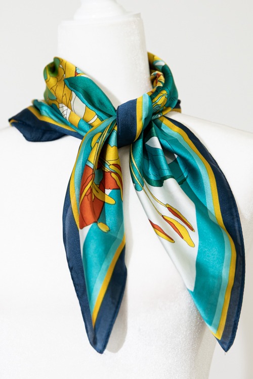 Floral Burst Scarf, Green