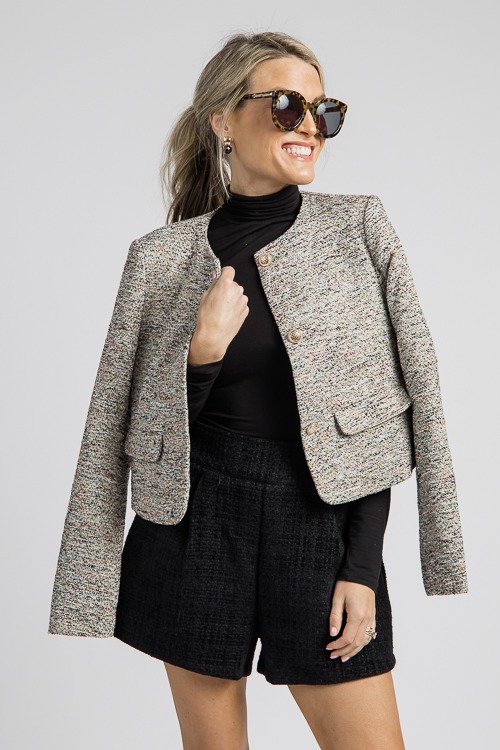 Chic Texture Jacket, Black Multi