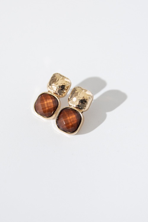 Gia Gemstone Earring, Dk. Topaz