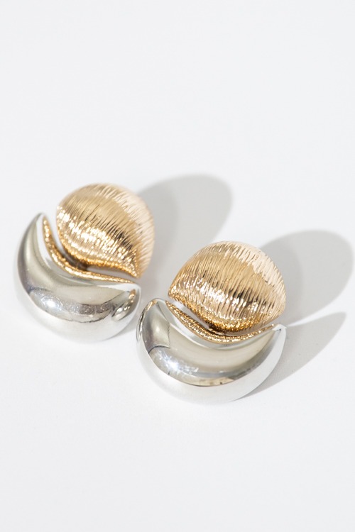 Two-Tone Wave Earrings