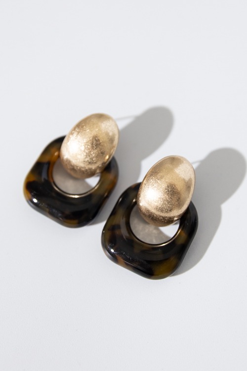 Tortoise Link Earring