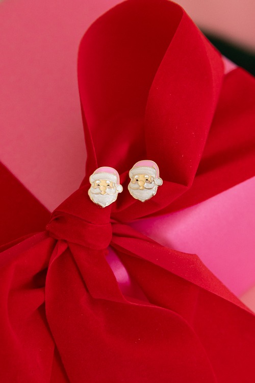 Santa Earring, Pink