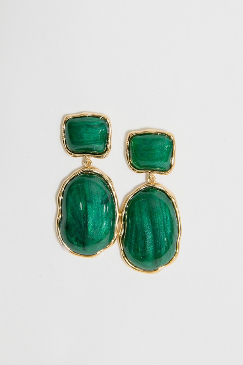 Ray Geometric Earring, Green