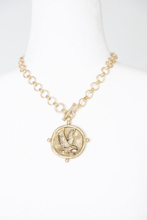 Eagle Pendant Necklace, Gold