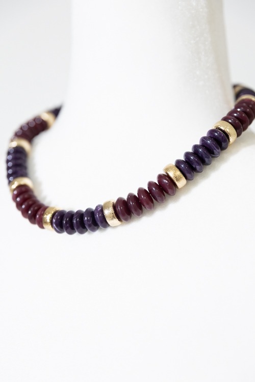 Stone & Textured Necklace, Burgundy - 4K7A4529.jpg