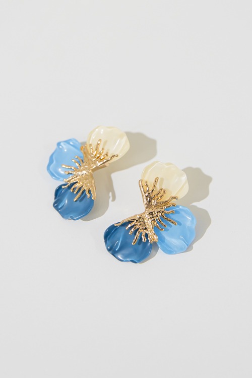 Flower Power Earring, Blue