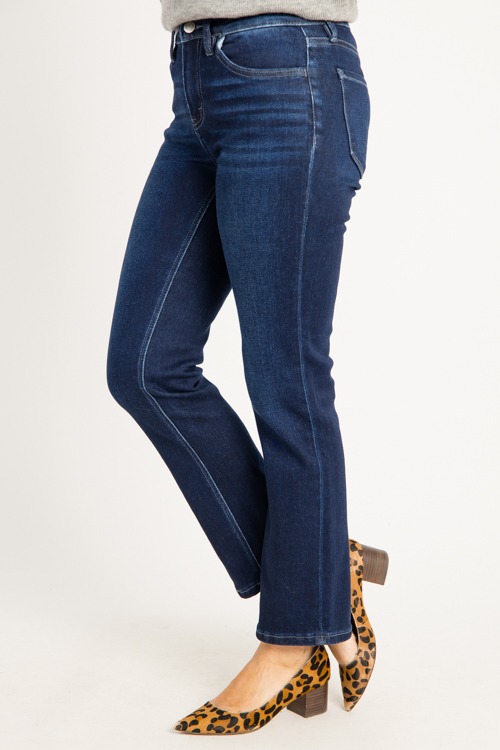 Carlene Slim Straight Jeans, Dark