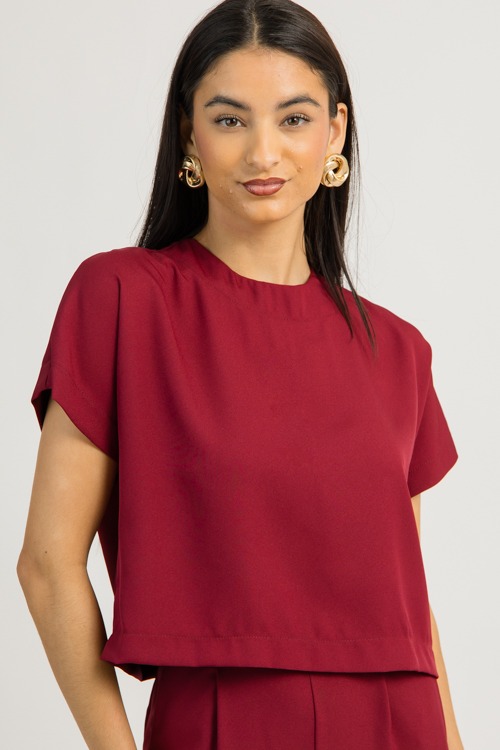 Wide Leg Pants Set, Burgundy - 4K7A4605.jpg