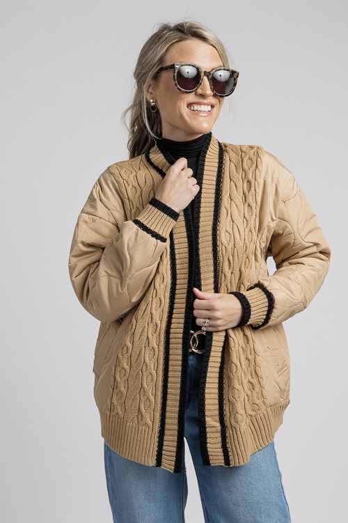 Cable Trim Quilted Jacket, Coco