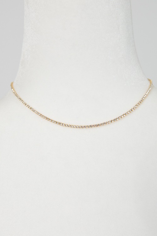 Maria Tennis Necklace, Gold - 4K7A4847.jpg