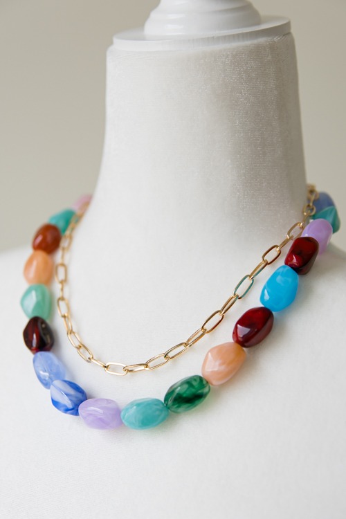 Resin Beaded Necklace, Multi - 4K7A4910.jpg