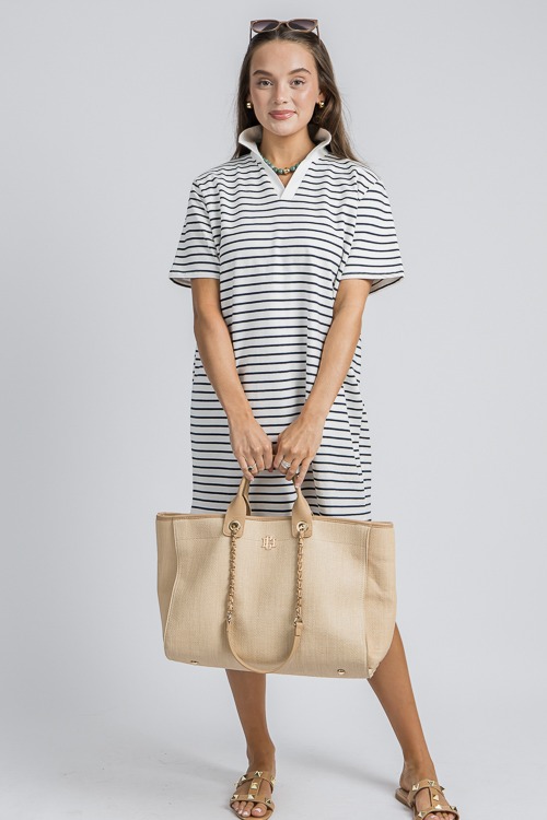 Gayle T-Shirt Dress, Ivory Navy