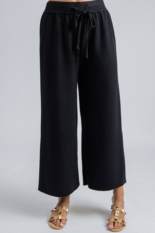 Capri Sweater Pants, Black