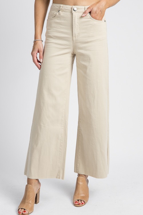 Raw Hem Wide Leg Pants, Khaki - 4K7A5475- (9)P.jpg