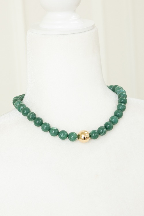 Accent Beaded Necklace, Green - 4K7A5517.jpg