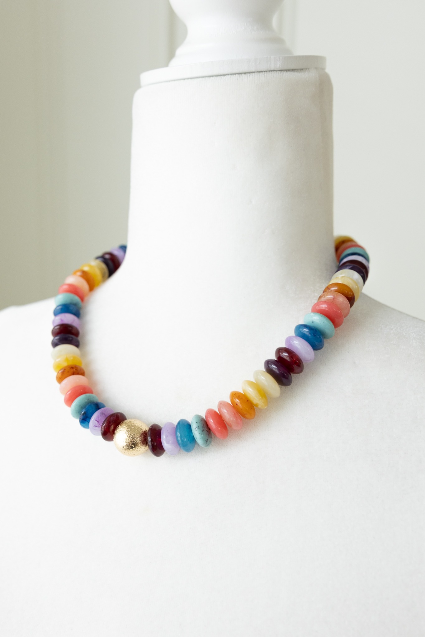 Rondelle Necklace, Dark Multi