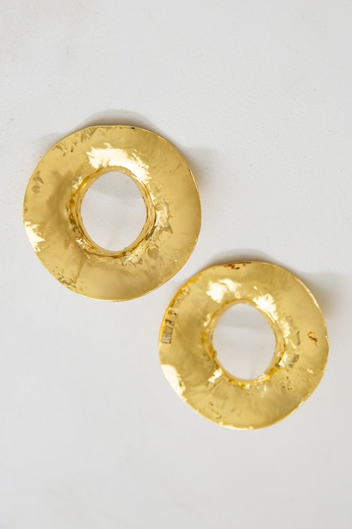 Bold Circle Earrings, Gold