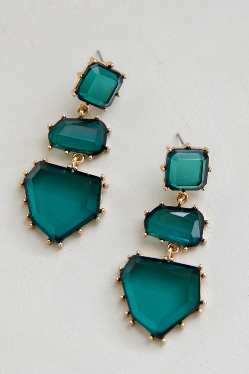 Gemstone Dangle Earring, Green