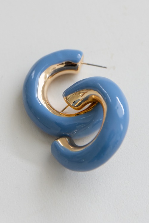 Color Coated Chunky Hoops, Blue