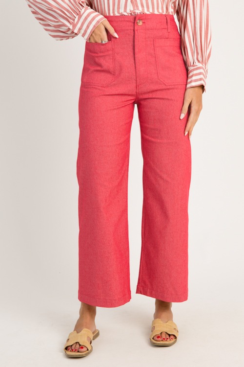 Patch Pocket Pants, Raspberry