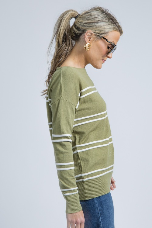 Boat Neck Stripe Sweater, Sage - 4K7A5905- (10).jpg