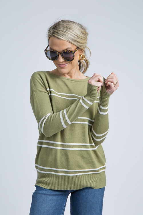 Boat Neck Stripe Sweater, Sage - 4K7A5905- (7).jpg