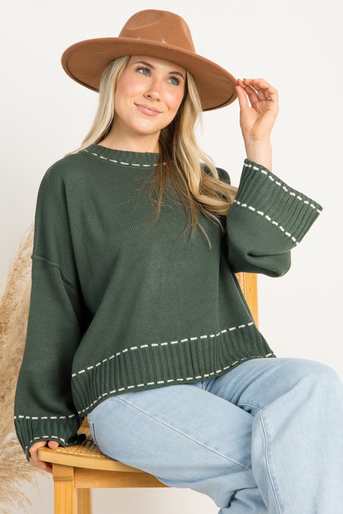 Dotted Line Sweater, Green