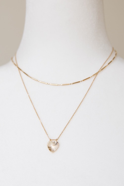 Layered Heart Pendant Necklace