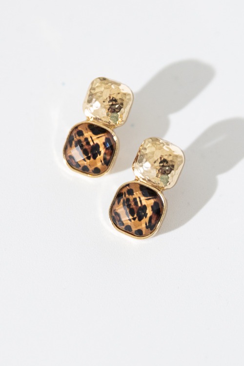 Stone Earring, Leopard