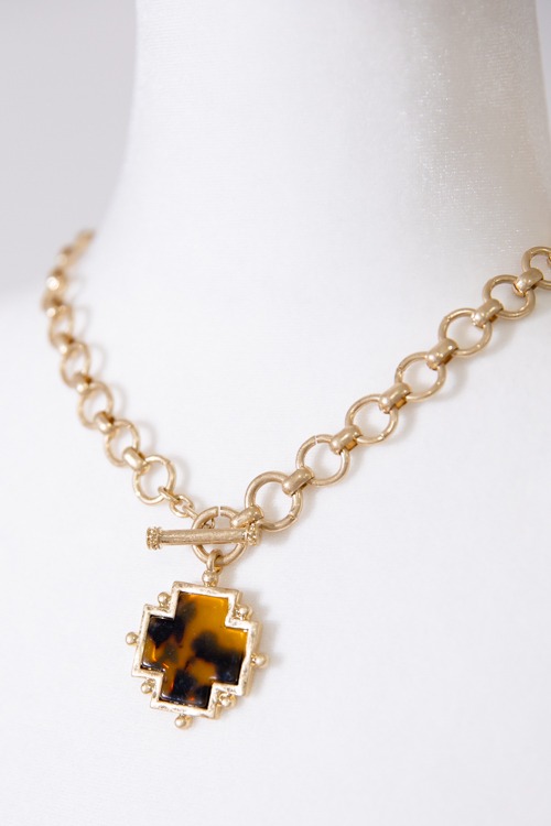 Tortoise Cross Necklace