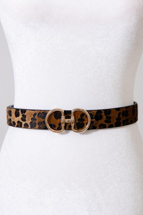Phoebe Buckle Belt, Leopard