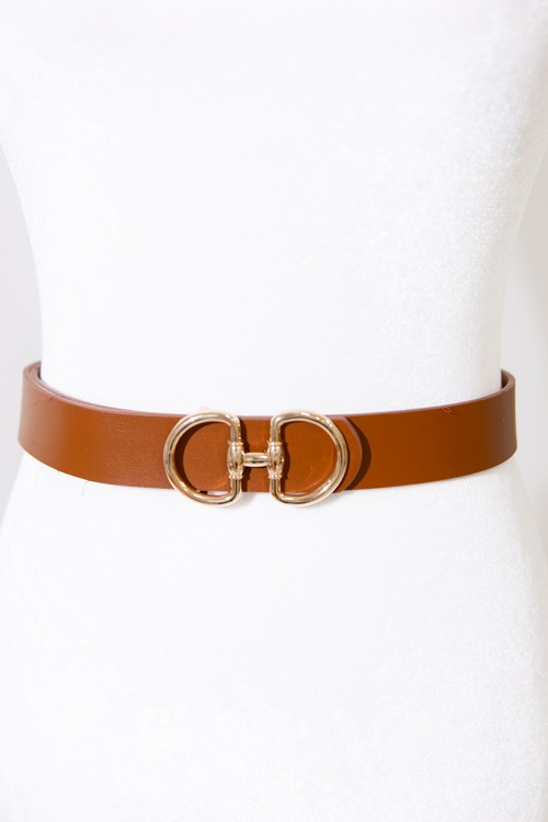 Phoebe Buckle Belt, Cognac