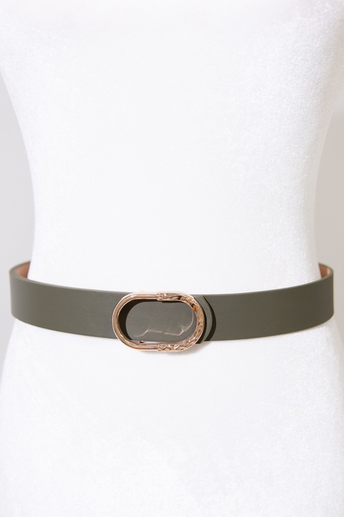 Half Hammered Buckle Belt, Oliv - 4K7A6177.jpg