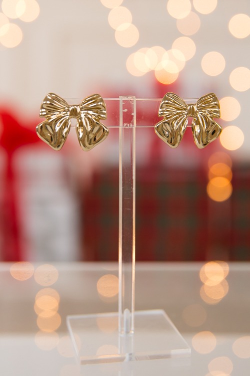 Perfect Bow Studs, Gold