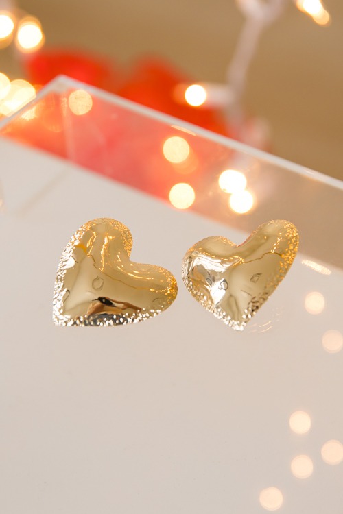 Hammered Heart Earrings