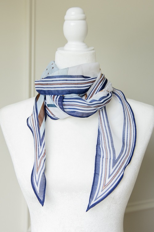 Equestrian Scarf, Navy