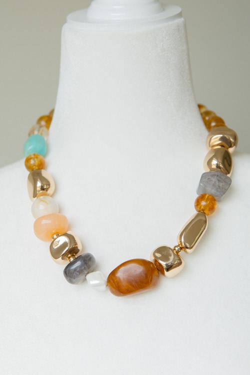 Multi Geometric Stone Necklace
