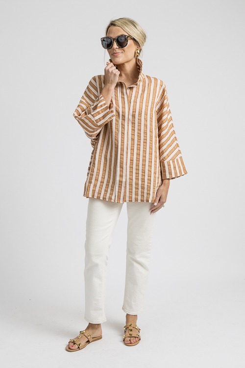 Textured Stripes Shirt, Camel - 4K7A7046.jpg